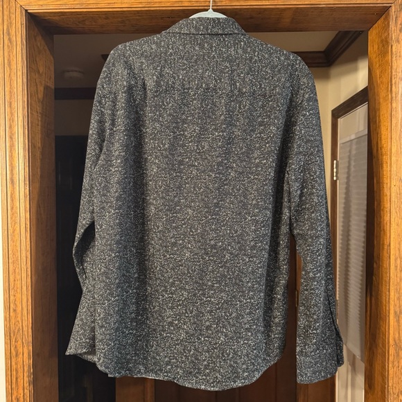 Club Monaco Black Speckled Dress Shirt (Large) - Picture 2 of 10